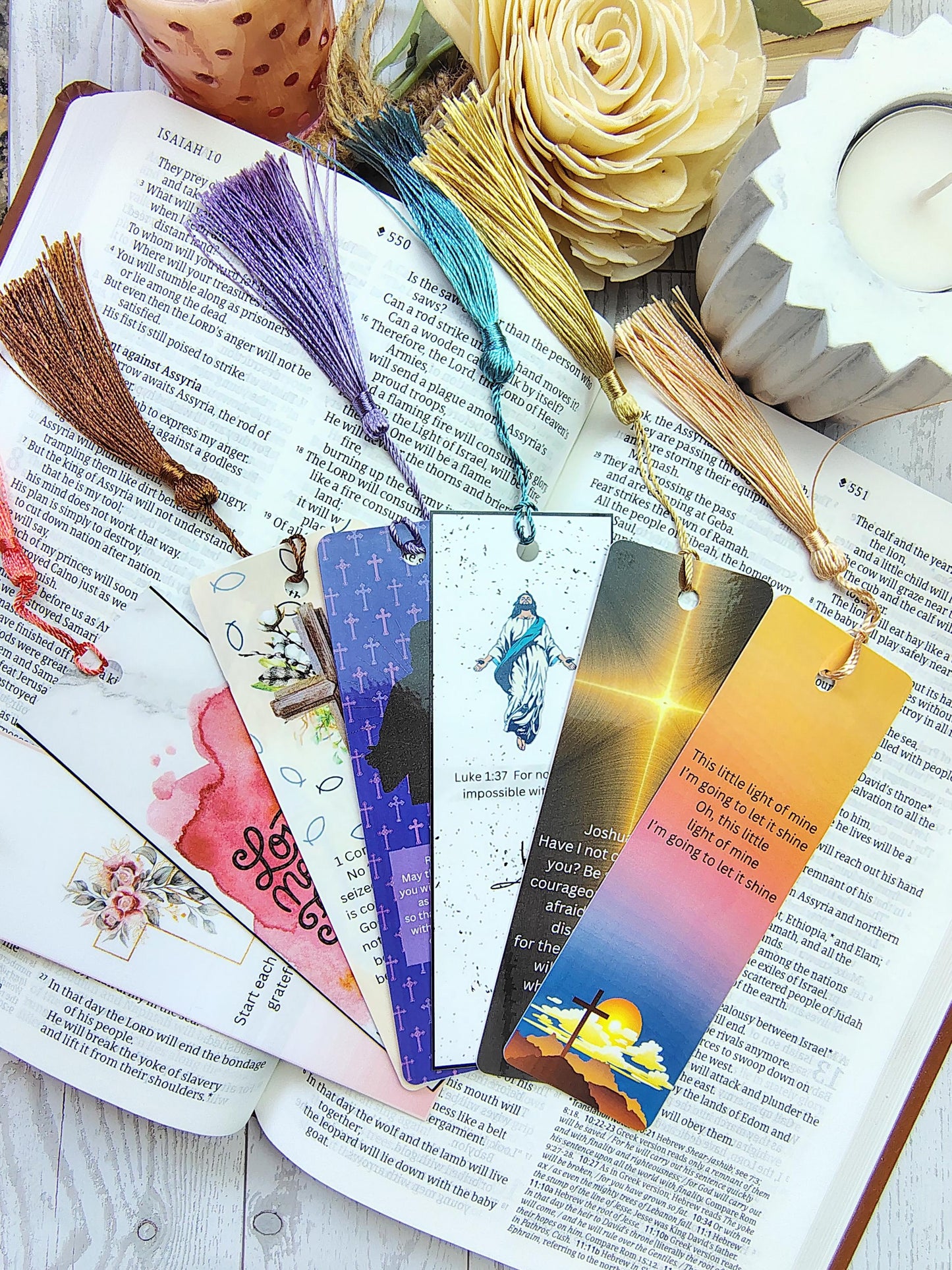 Inspirational Scripture Bookmarks with Tassels