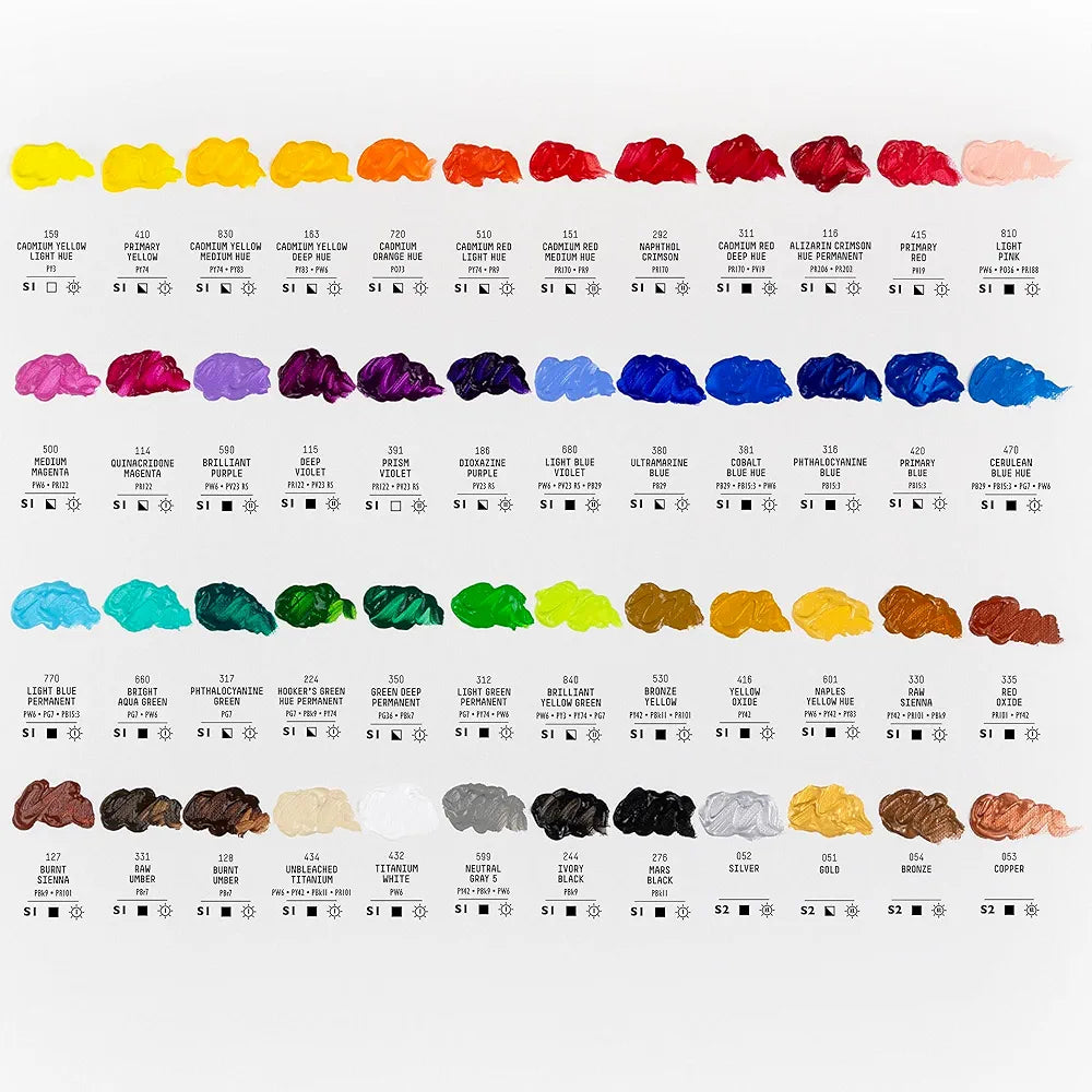 Liquitex BASICS Acrylic Paint Set, 48 x 22ml (0.74-oz) Tube Set