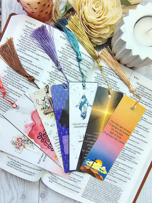 Inspirational Scripture Bookmarks with Tassels