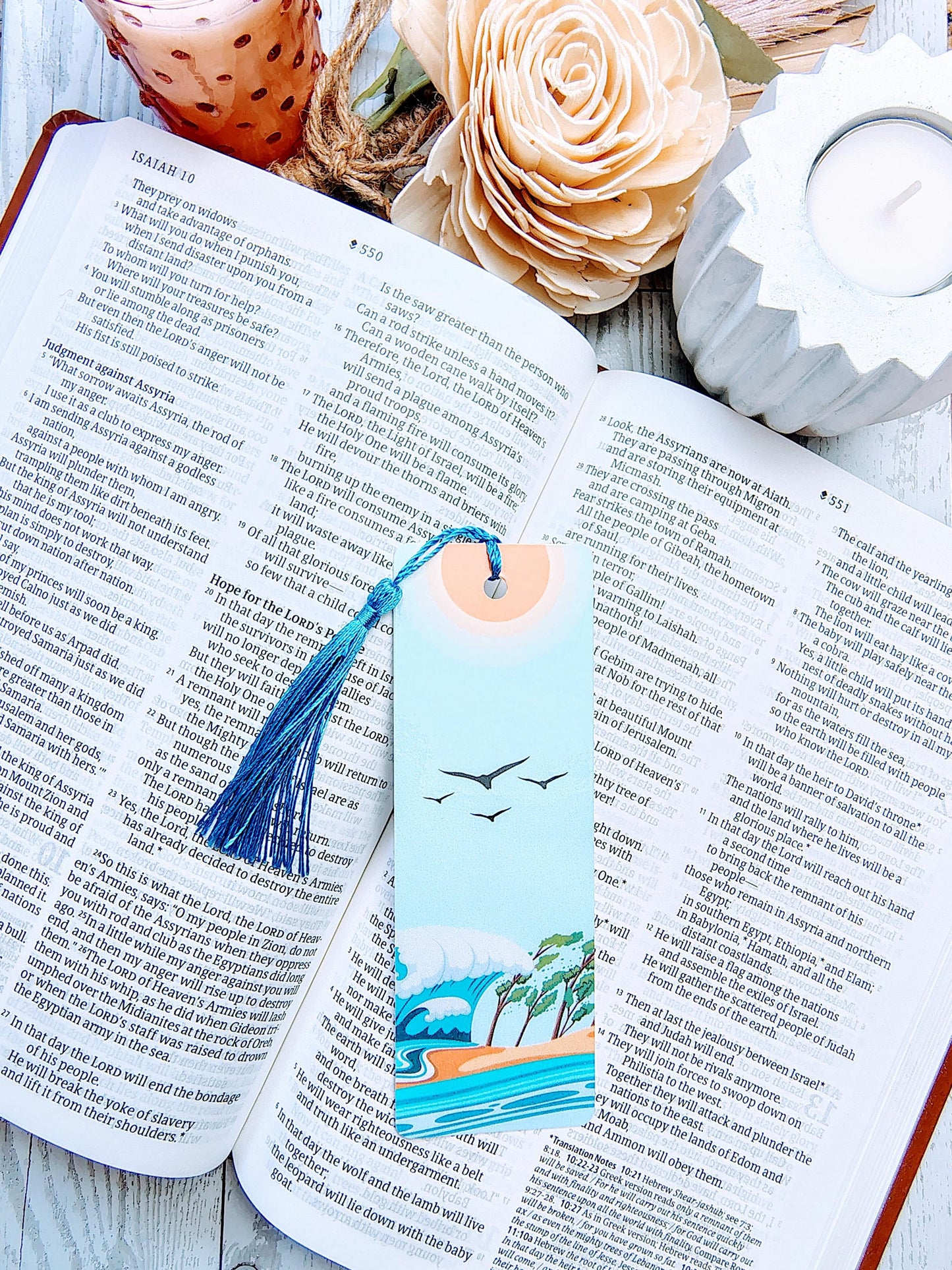 Retro Beach and Surfing Bookmarks with Tassels
