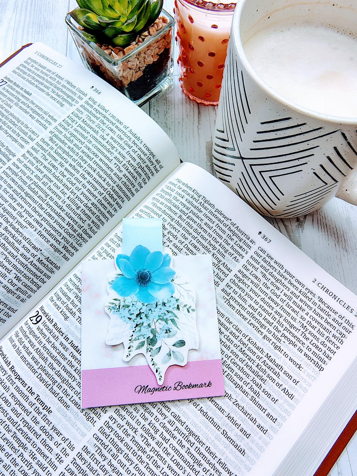 Bright Colorful Floral Magnetic Bookmarks