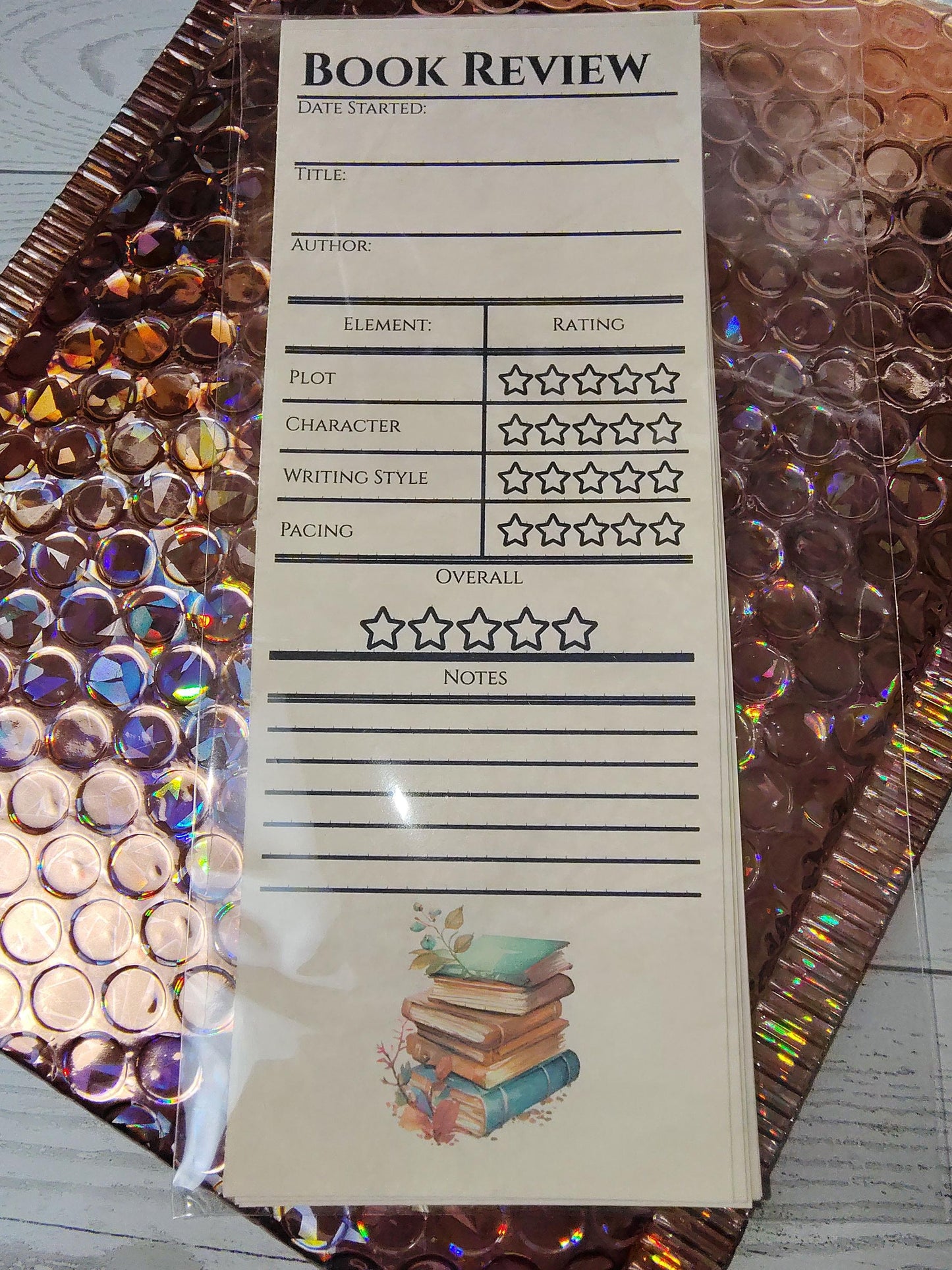 Book Review Slips or Bookmarks 10pkg