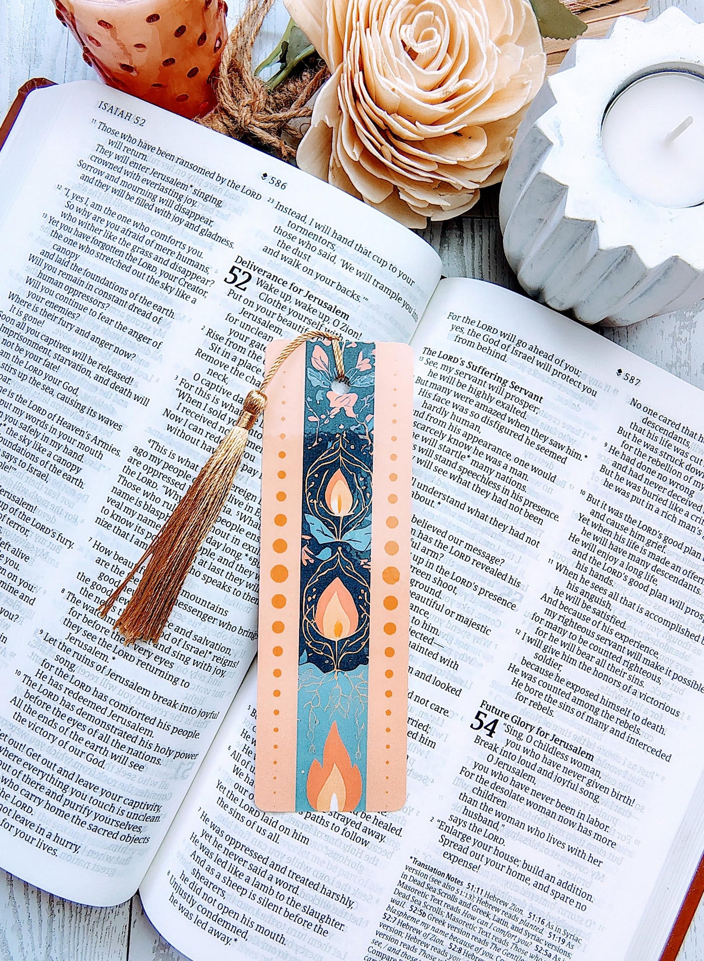 Vintage Floral Bookmarks with Tassels