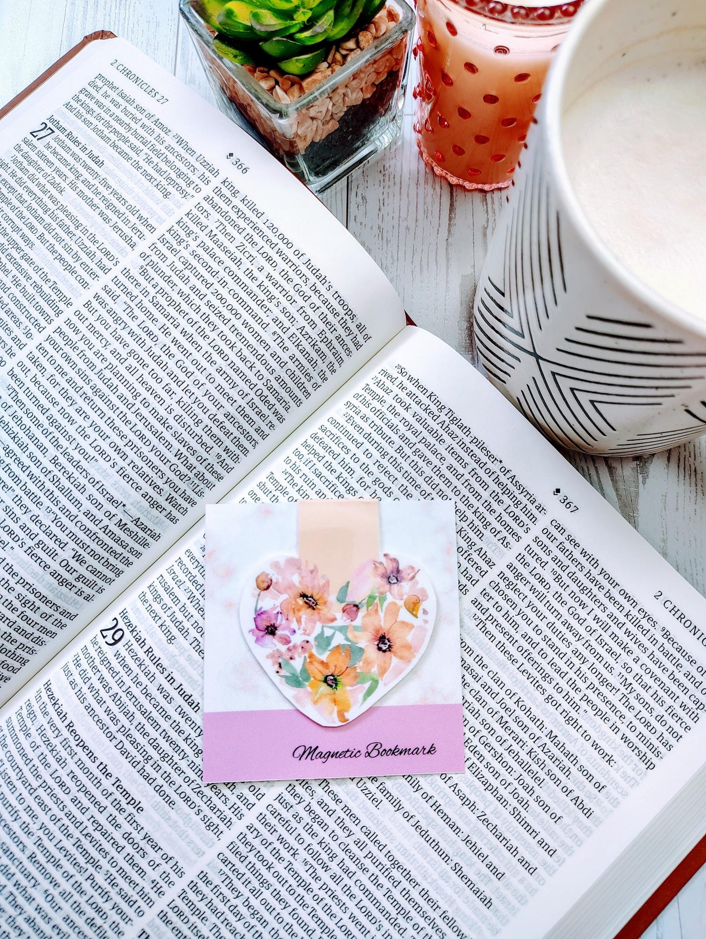 Bright Colorful Floral Magnetic Bookmarks
