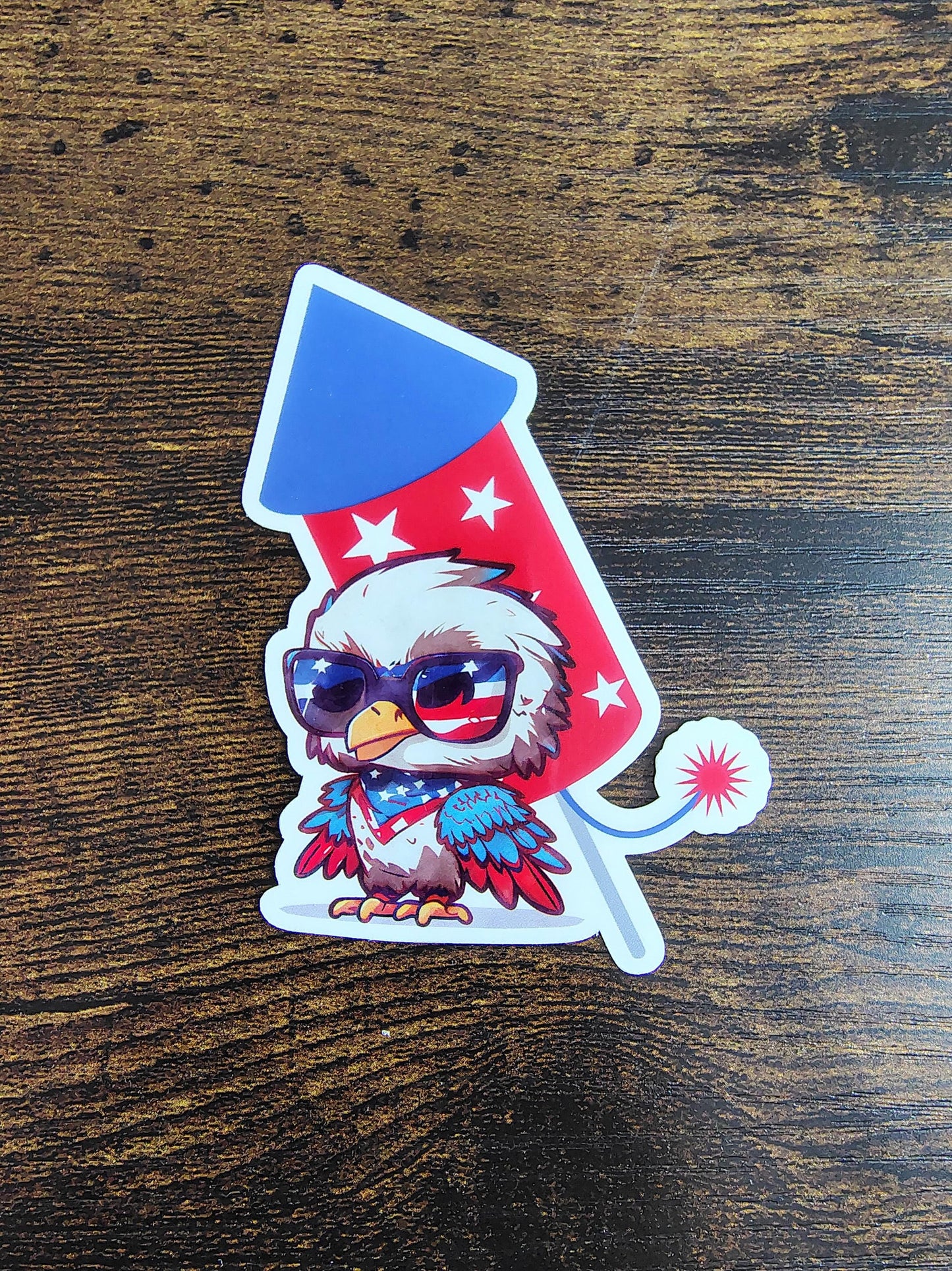 4th of July Eagle and Firework Sticker