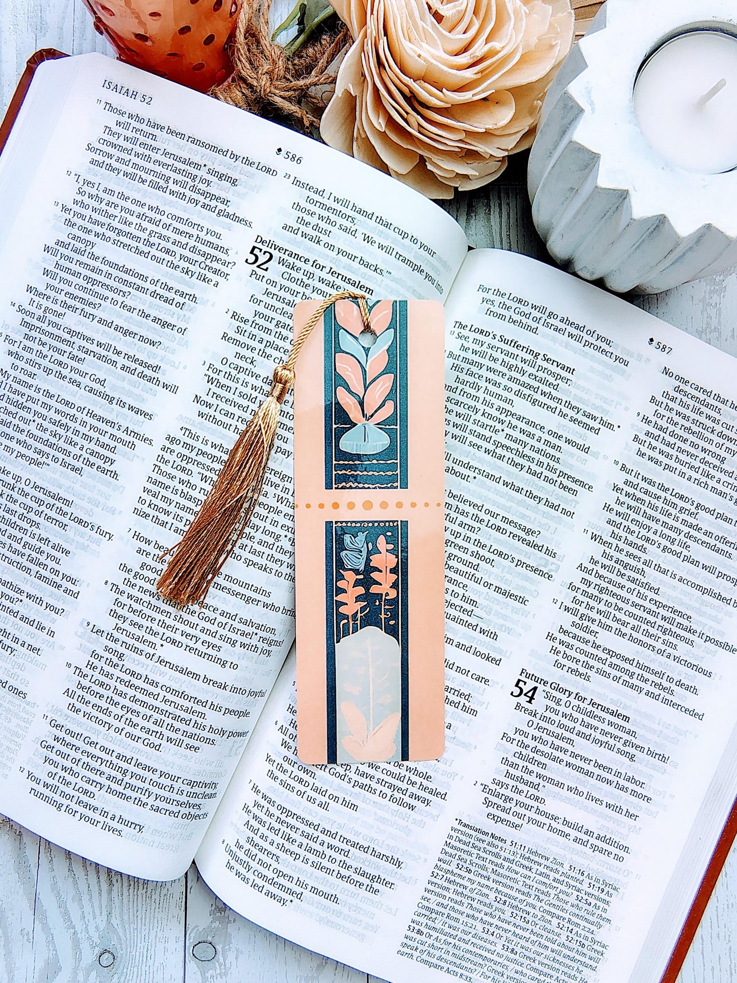 Vintage Floral Bookmarks with Tassels