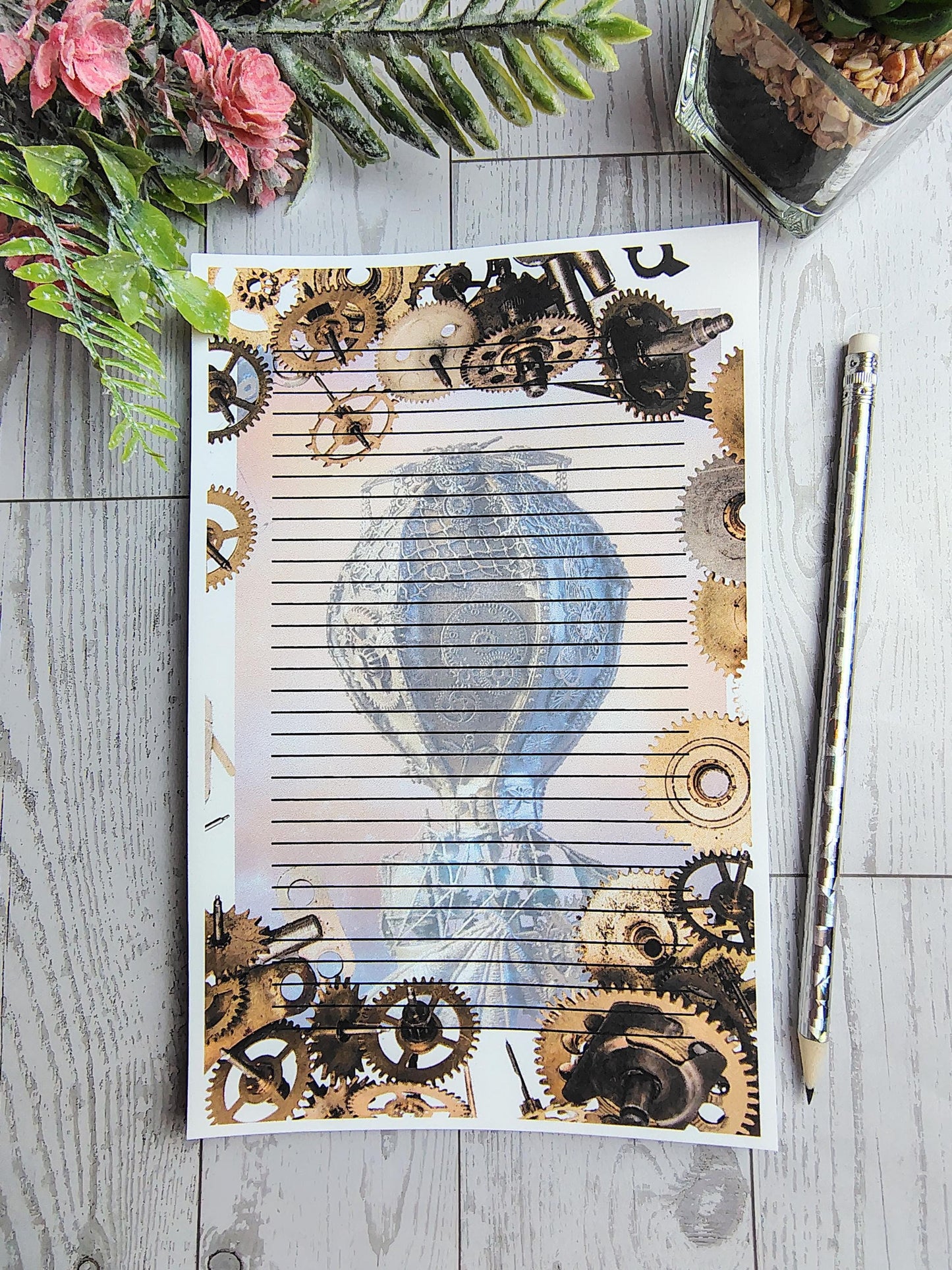 Vintage Steampunk Stationery Paper-Hal Sheet