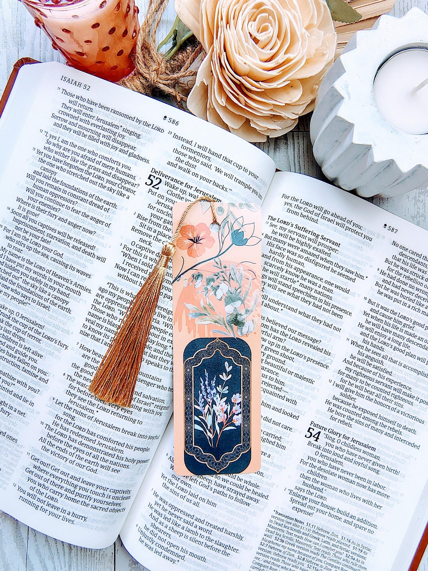 Vintage Floral Bookmarks with Tassels