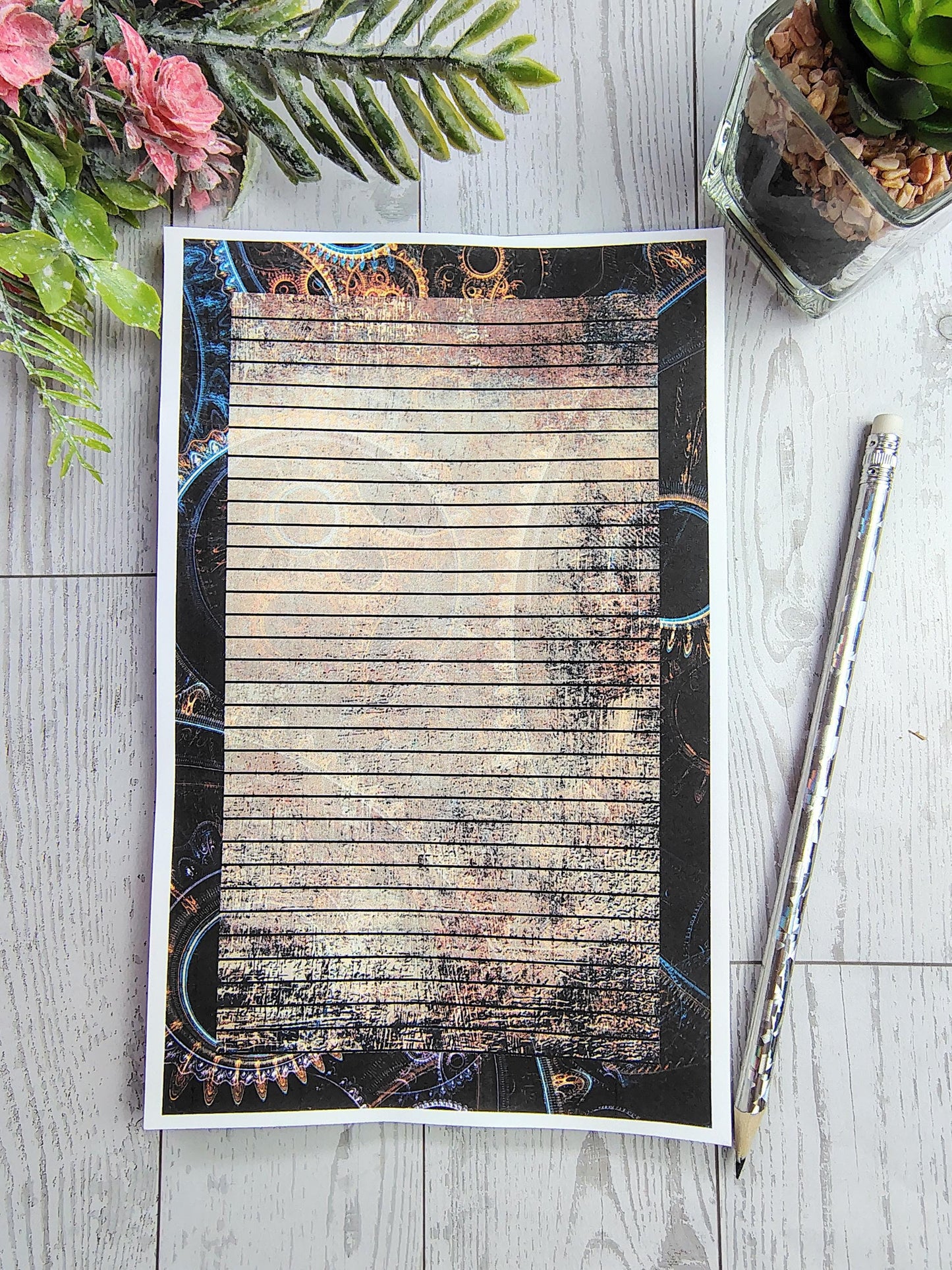 Vintage Steampunk Stationery Paper-Hal Sheet