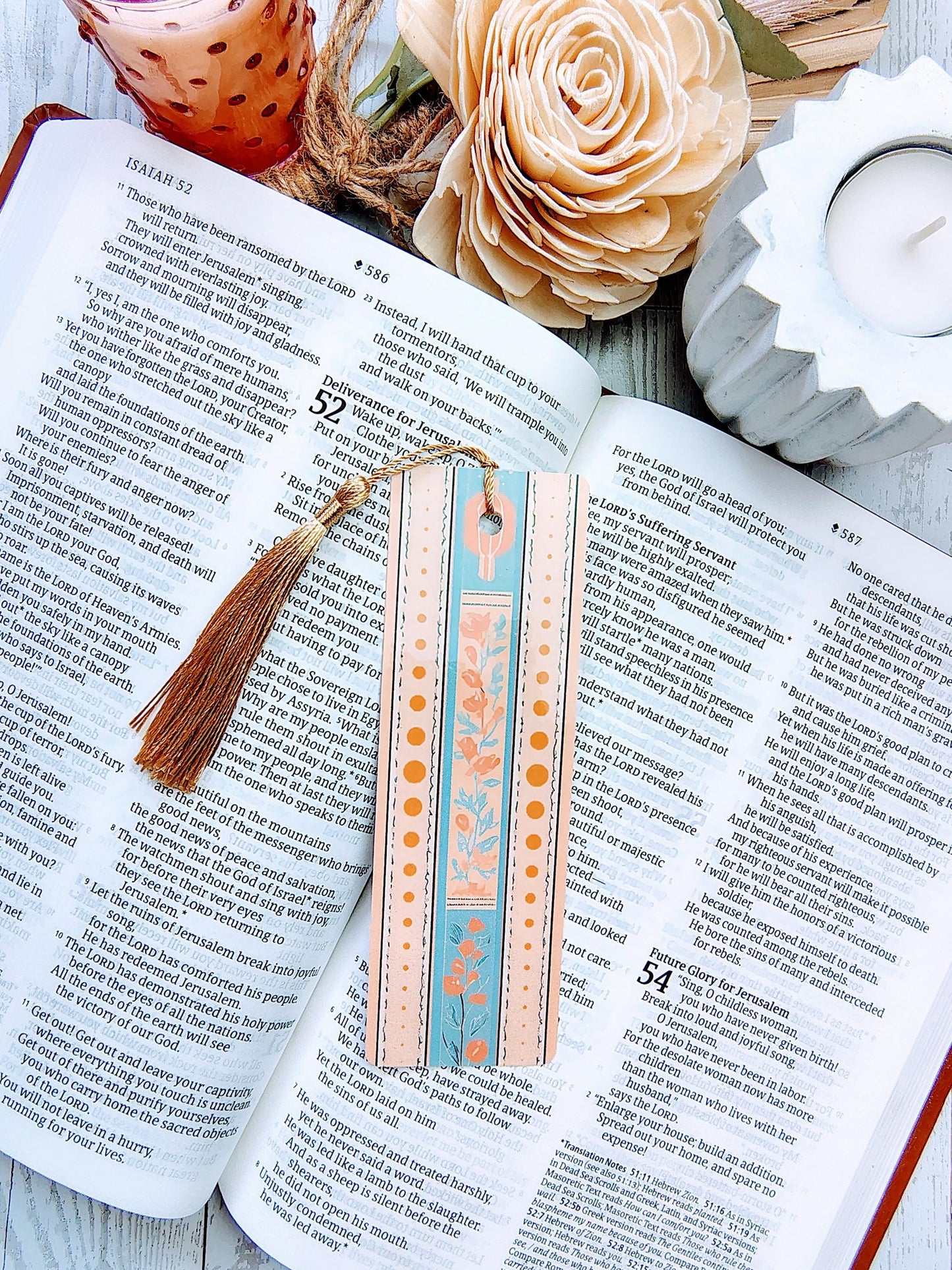 Vintage Floral Bookmarks with Tassels
