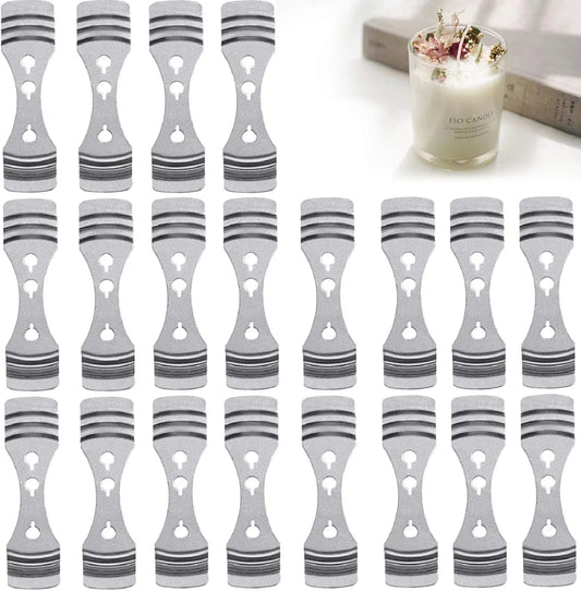 20pcs Metal Candle Wick Centering Devices, Silver Stainless Steel Candle Wick Holder