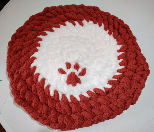 Chunky Crochet Pet Mat – Handmade Round Bed Rug for Dogs & Cats