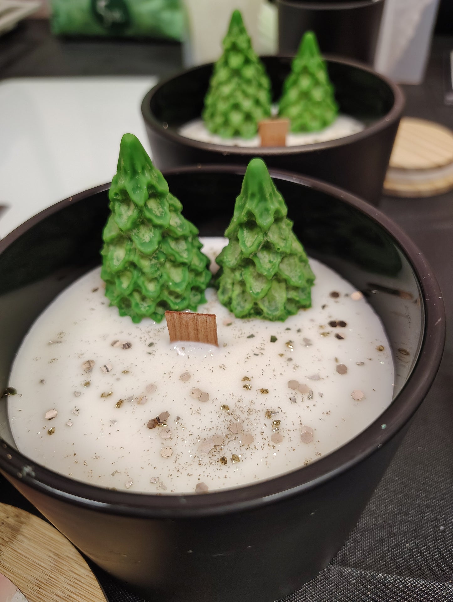 100% Soy Wax Botanical Candle – Matte Black Ceramic or Clear Glass Jar- Hand Decorated with Dried Flowers & Leaves – 4oz 8oz 16oz