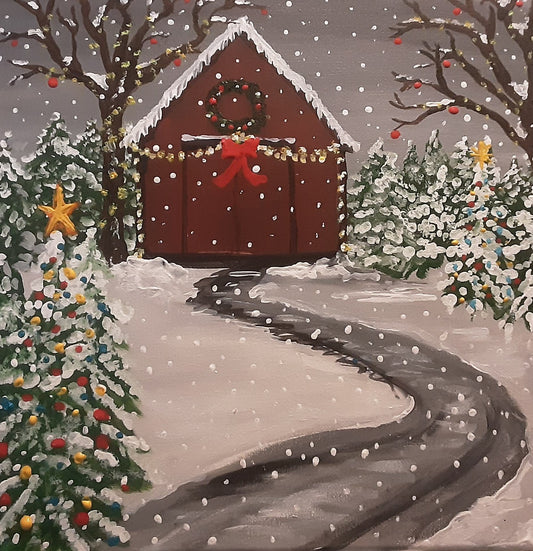 Holiday Winter Barn Paint Night Saturday December 20th at 6:00 p.m.
