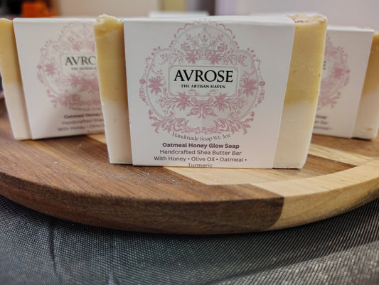 Honey Glow Soap – Hot Fudge Honey Oatmeal Shea Butter Bar – Handmade Moisturizing Bath Soap