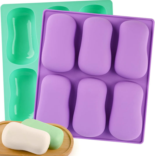 2 Pack 6 Cavity DIY Silicone Soap Molds