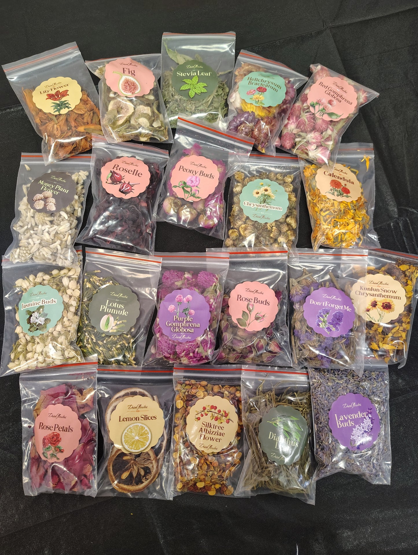 100% Natural Dried Flowers Herbs Kit for Soap Making, DIY Candle Making,Bath - Include Rose Petals,Lavender,Don't Forget Me,Lilium,Jasmine,Rosebuds and More